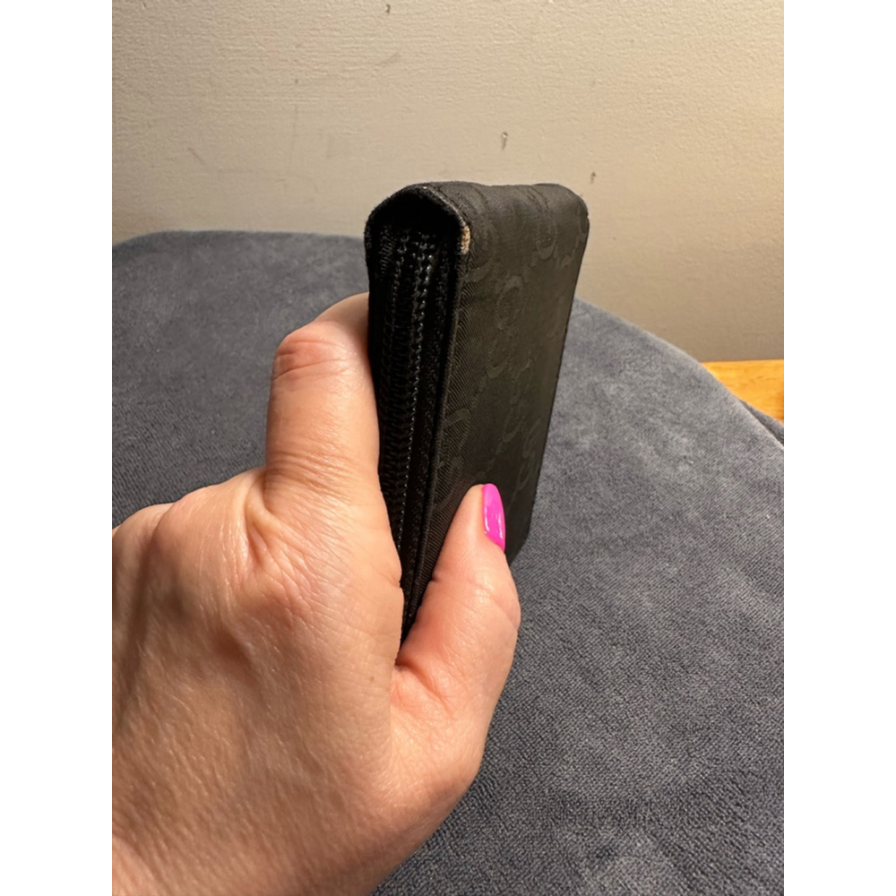 Gucci Black Nylon Monogram Compact Zip - Picture 9 of 13